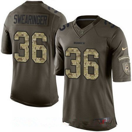 Youth Washington Redskins #36 D.J. Swearinger Green Salute To Service Stitched NFL Nike Limited Jersey inbean