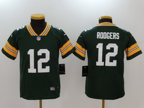 Youth Green Bay Packers #12 Aaron Rodgers Green 2017 Vapor Untouchable Stitched NFL Nike Limited Jersey inbean