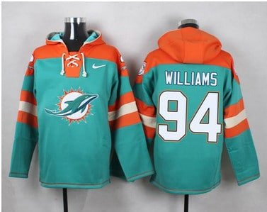 Nike Miami Dolphins #94 Mario Williams Aqua Green Player Pullover NFL Hoodie inbean