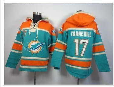 Miami Dolphins #17 Ryan Tannehill Aqua Green Sawyer Hooded Sweatshirt NFL Hoodie inbean