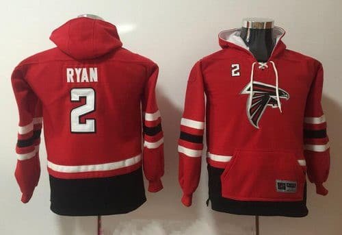 Youth Atlanta Falcons #2 Matt Ryan NEW Red Pocket Stitched NFL Pullover Hoodie inbean