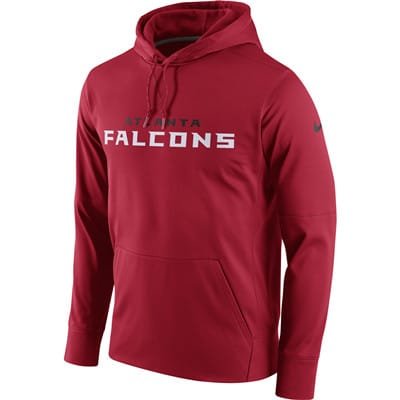 Men's Atlanta Falcons Nike Red Circuit Wordmark Essential Performance Pullover Hoodie inbean