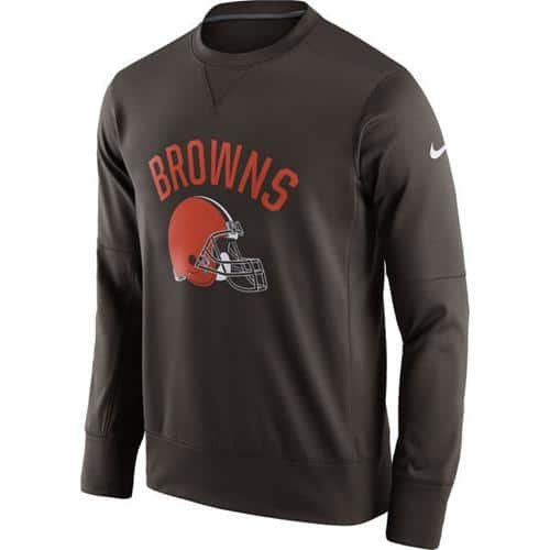 Men's Cleveland Browns Nike Brown Sideline Circuit Performance Sweatshirt inbean