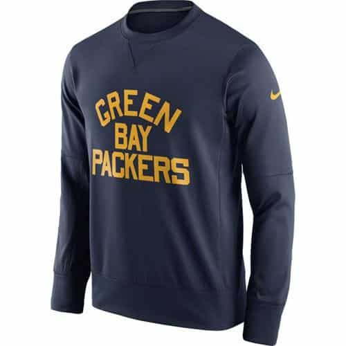 Men's Green Bay Packers Nike Navy Circuit Alternate Sideline Performance Sweatshirt inbean