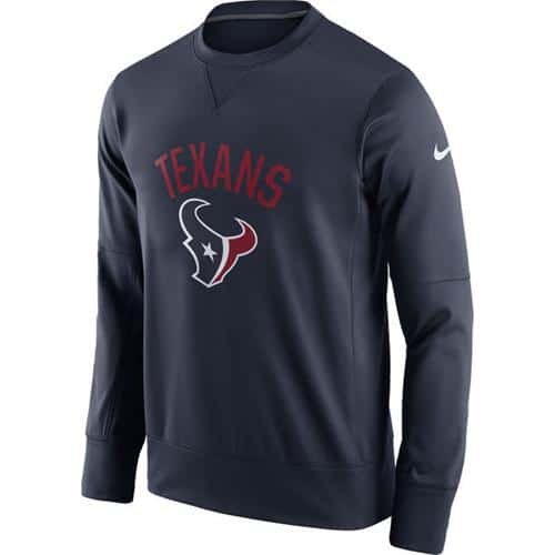 Men's Houston Texans Nike Navy Sideline Circuit Performance Sweatshirt inbean