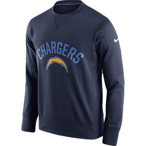 Men's Los Angeles Chargers Nike Navy Sideline Circuit Performance Sweatshirt inbean