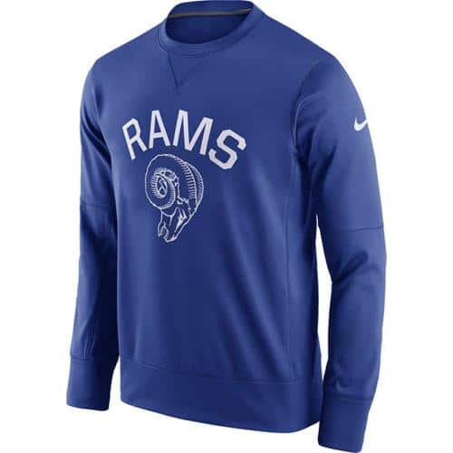 Men's Los Angeles Rams Nike Royal Circuit Alternate Sideline Performance Sweatshirt inbean