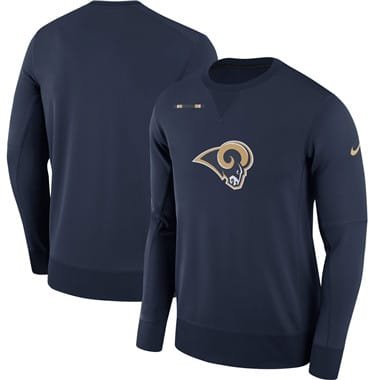 Men's Los Angeles Rams Nike Navy Sideline Team Logo Performance Sweatshirt inbean