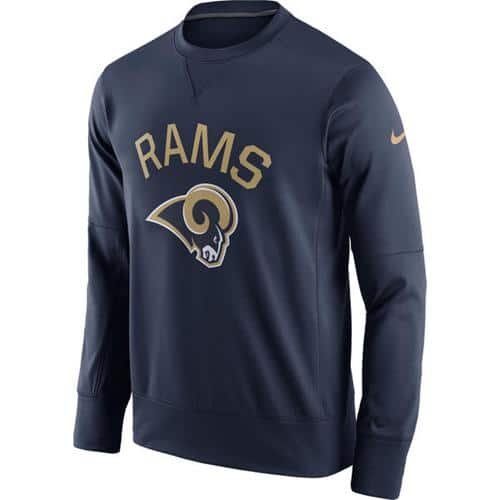 Men's Los Angeles Rams Nike Navy Sideline Circuit Performance Sweatshirt inbean