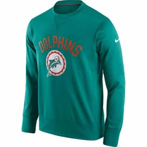 Men's Miami Dolphins Nike Aqua Circuit Alternate Sideline Performance Sweatshirt inbean