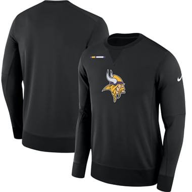 Men's Minnesota Vikings Nike Black Sideline Team Logo Performance Sweatshirt inbean