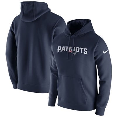 Men's New England Patriots Nike Navy Club Fleece Pullover Hoodie inbean