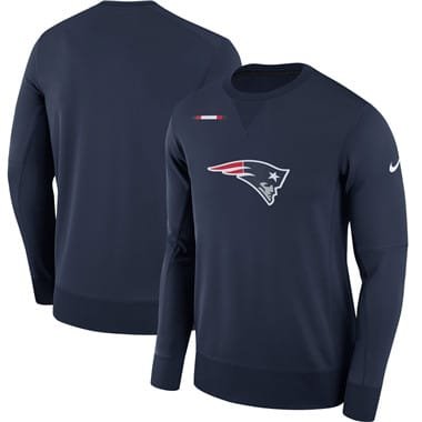 Men's New England Patriots Nike Navy Sideline Team Logo Performance Sweatshirt inbean