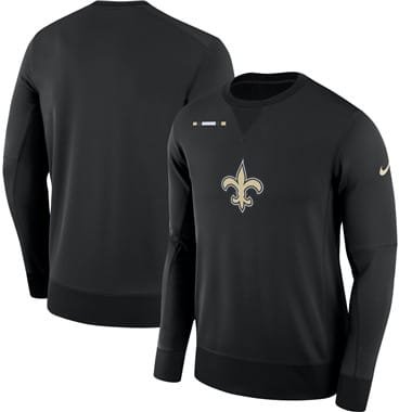 Men's New Orleans Saints Nike Black Sideline Team Logo Performance Sweatshirt inbean