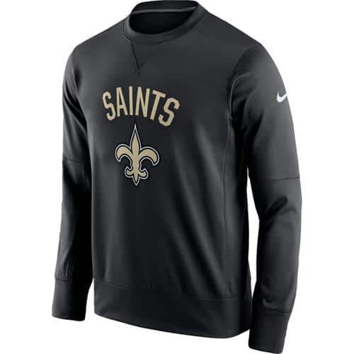 Men's New Orleans Saints Nike Black Sideline Circuit Performance Sweatshirt inbean