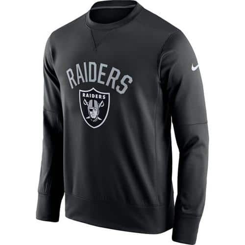 Men's Oakland Raiders Nike Black Sideline Circuit Performance Sweatshirt inbean