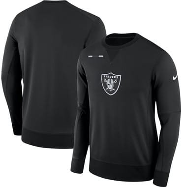 Men's Oakland Raiders Nike Black Sideline Team Logo Performance Sweatshirt inbean