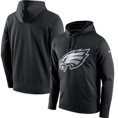 Men's Philadelphia Eagles Nike Black Circuit Logo Essential Performance Pullover Hoodie inbean