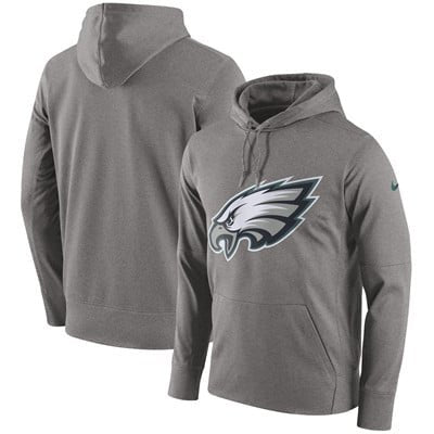 Men's Philadelphia Eagles Nike Heathered Gray Performance Circuit Logo Essential Hoodie inbean