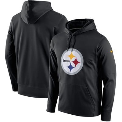 Men's Pittsburgh Steelers Nike Black Circuit Logo Essential Performance Hoodie inbean