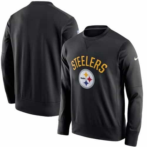 Men's Pittsburgh Steelers Nike Black Sideline Circuit Performance Sweatshirt inbean