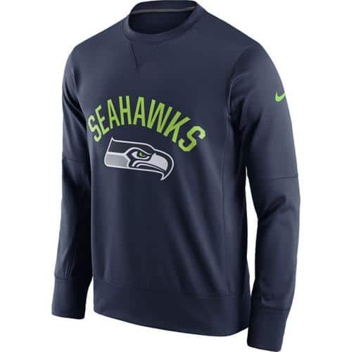 Men's Seattle Seahawks Nike College Navy Sideline Circuit Performance Sweatshirt inbean