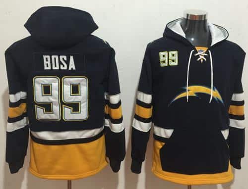 Nike Los Angeles Chargers #99 Joey Bosa Navy Blue Gold Name & Number Pullover NFL Hoodie inbean