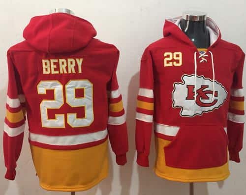 Nike Kansas City Chiefs #29 Eric Berry Red Gold Name & Number Pullover NFL Hoodie inbean