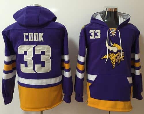 Nike Minnesota Vikings #33 Dalvin Cook Purple Gold Name & Number Pullover NFL Hoodie inbean