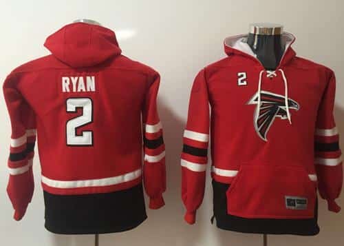 Nike Atlanta Falcons #2 Matt Ryan Red Youth Name & Number Pullover NFL Hoodie inbean