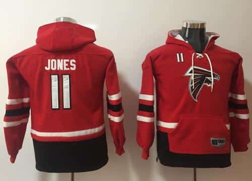 Nike Atlanta Falcons #11 Julio Jones Red Youth Name & Number Pullover NFL Hoodie inbean