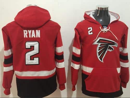 Nike Atlanta Falcons #2 Matt Ryan Red Black Name & Number Pullover NFL Hoodie inbean