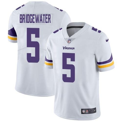 Youth Nike Minnesota Vikings #5 Teddy Bridgewater White Stitched NFL Vapor Untouchable Limited Jersey inbean