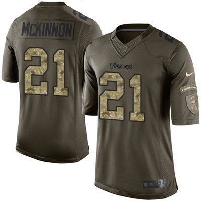 Youth Nike Minnesota Vikings #21 Jerick McKinnon Green Stitched NFL Limited 2015 Salute to Service Jersey inbean