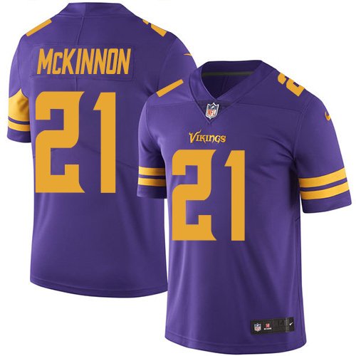 Youth Nike Minnesota Vikings #21 Jerick McKinnon Purple Stitched NFL Limited Rush Jersey inbean