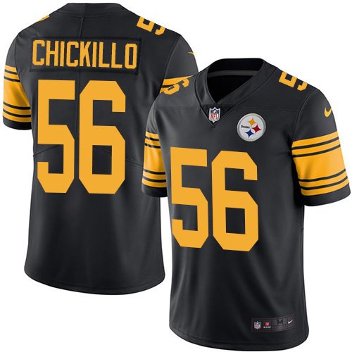 Youth Pittsburgh Steelers #56 Anthony Chickillo Black Nike NFL Rush Vapor Untouchable Limited Jersey inbean