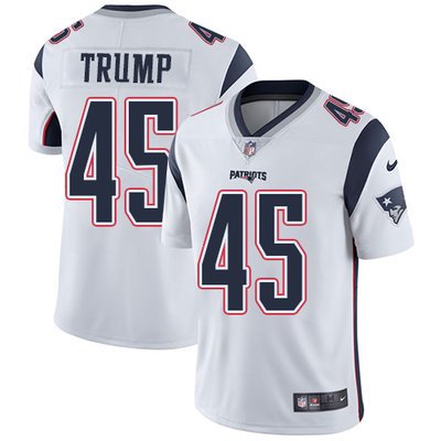 Youth Nike New England Patriots #45 Donald Trump White Stitched NFL Vapor Untouchable Limited Jersey inbean