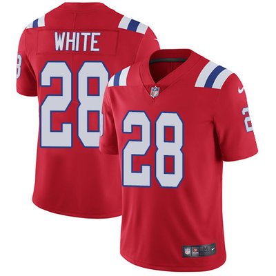 Youth Nike New England Patriots #28 James White Red Alternate Stitched NFL Vapor Untouchable Limited Jersey inbean