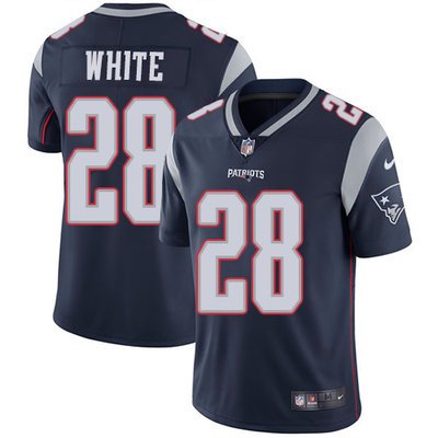 Youth Nike New England Patriots #28 James White Navy Blue Team Color Youth Stitched NFL Vapor Untouchable Limited Jersey inbean