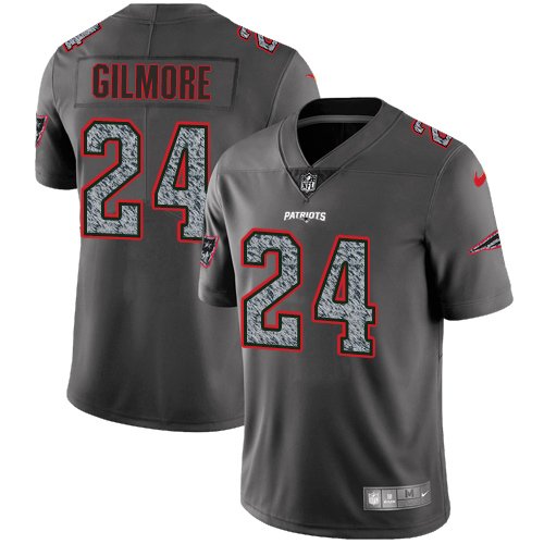 Youth Nike New England Patriots #24 Stephon Gilmore Gray Static Stitched NFL Vapor Untouchable Limited Jersey inbean