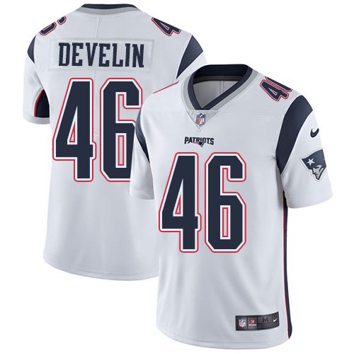 Youth Nike New England Patriots #46 James Develin White Stitched NFL Vapor Untouchable Limited Jersey inbean