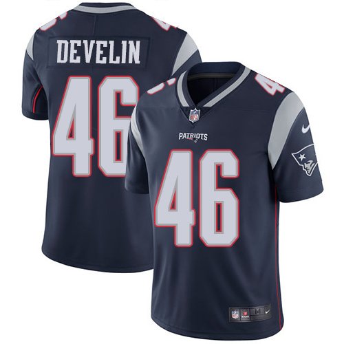 Youth Nike New England Patriots #46 James Develin Navy Blue Team Color Stitched NFL Vapor Untouchable Limited Jersey inbean