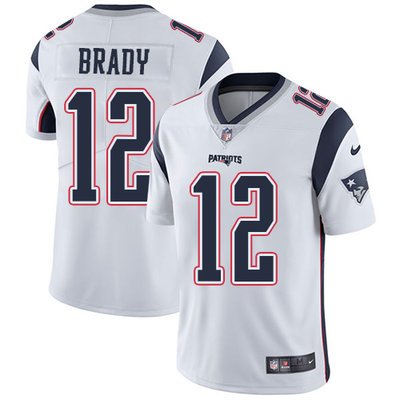 Youth Nike New England Patriots #12 Tom Brady White Stitched NFL Vapor Untouchable Limited Jersey inbean