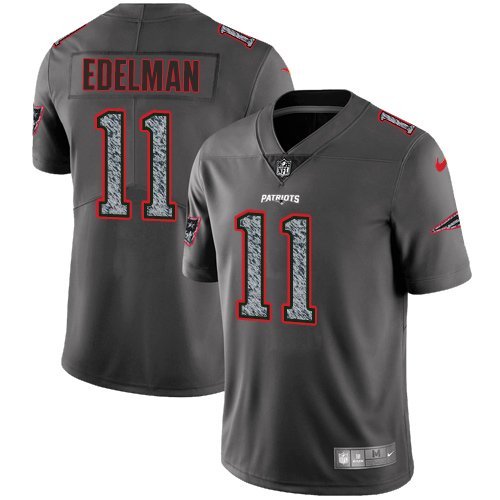 Youth Nike New England Patriots #11 Julian Edelman Gray Static Stitched NFL Vapor Untouchable Limited Jersey inbean