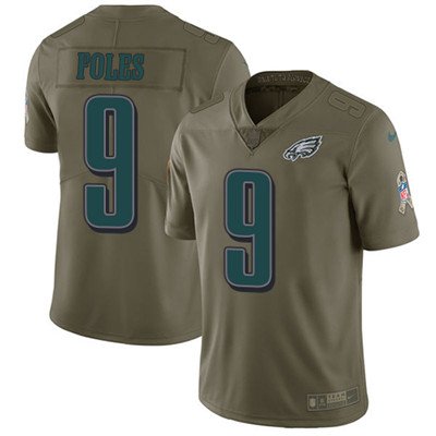 Youth Nike Philadelphia Eagles #9 Nick Foles Olive Stitched NFL Limited 2017 Salute to Service Jersey inbean