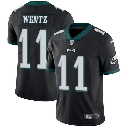 Youth Nike Philadelphia Eagles #11 Carson Wentz Black Alternate Stitched NFL Vapor Untouchable Limited Jersey inbean