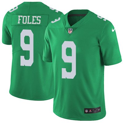 Youth Nike Philadelphia Eagles #9 Nick Foles Green Stitched NFL Limited Rush Jersey inbean