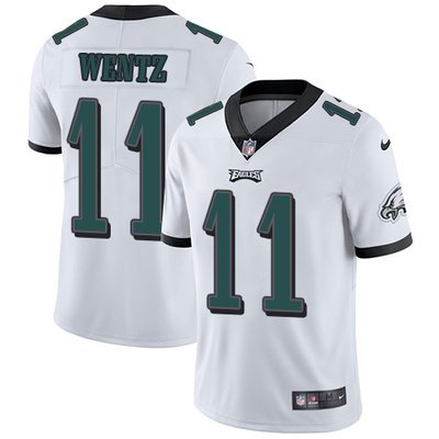 Youth Nike Philadelphia Eagles #11 Carson Wentz White Stitched NFL Vapor Untouchable Limited Jersey inbean