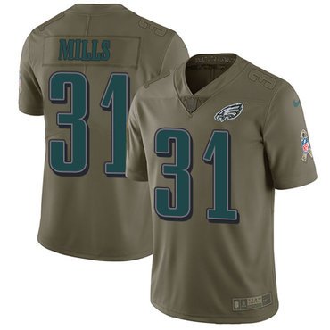 Youth Nike Philadelphia Eagles #31 Jalen Mills Olive Stitched NFL Limited 2017 Salute to Service Jersey inbean