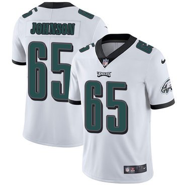 Youth Nike Philadelphia Eagles #65 Lane Johnson White Stitched NFL Vapor Untouchable Limited Jersey inbean